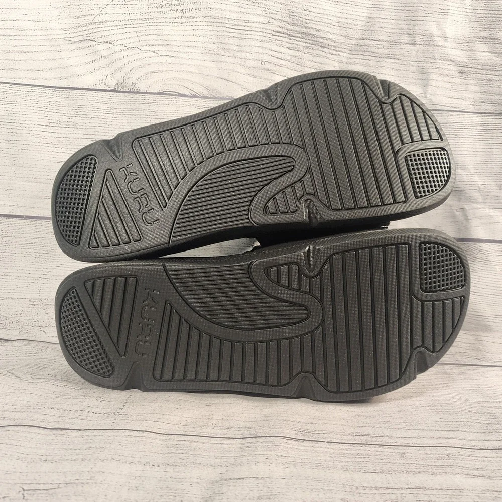 Kuru Moment Men's Size 12 Medium Black Adjustable Strap Comfort Slide Sandals
